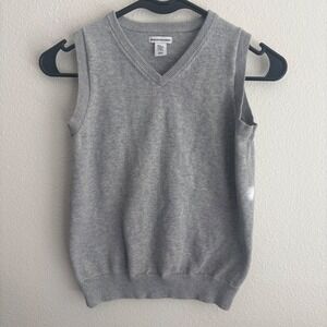 Amazon Essentials Gray V-Neck Sweater Vest Size Medium 8 100% Cotton